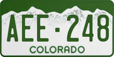 CO license plate AEE248
