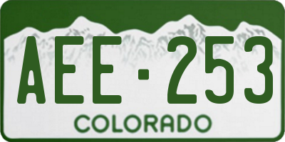 CO license plate AEE253