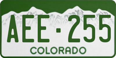 CO license plate AEE255