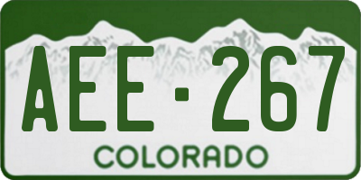 CO license plate AEE267