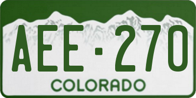 CO license plate AEE270