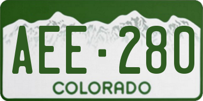 CO license plate AEE280