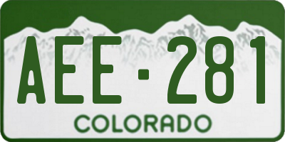 CO license plate AEE281