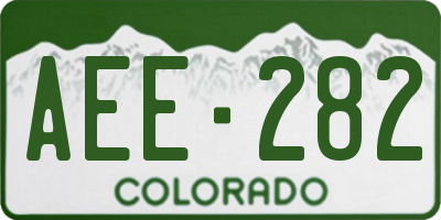 CO license plate AEE282