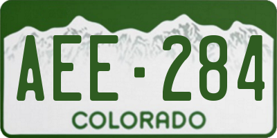 CO license plate AEE284
