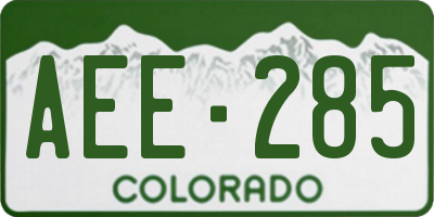 CO license plate AEE285