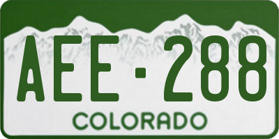 CO license plate AEE288