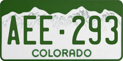 CO license plate AEE293