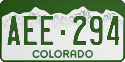 CO license plate AEE294