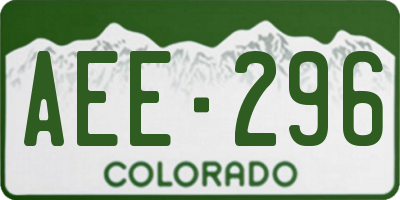 CO license plate AEE296
