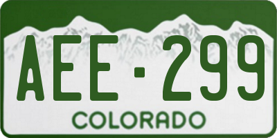 CO license plate AEE299