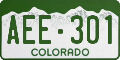CO license plate AEE301