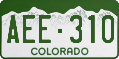 CO license plate AEE310
