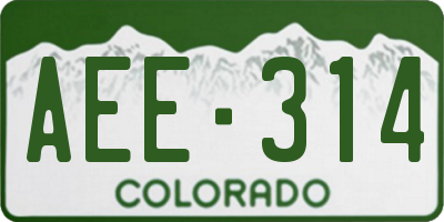 CO license plate AEE314