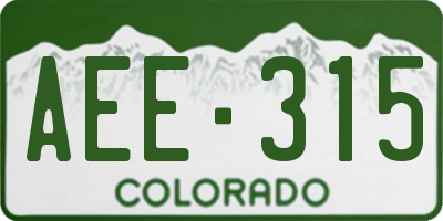 CO license plate AEE315