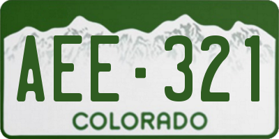 CO license plate AEE321