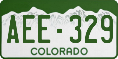 CO license plate AEE329
