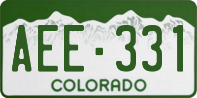 CO license plate AEE331