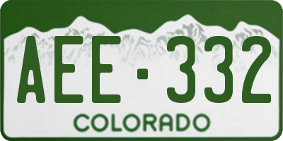 CO license plate AEE332