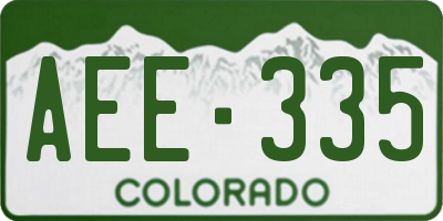 CO license plate AEE335