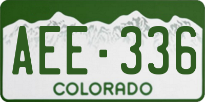 CO license plate AEE336