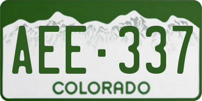 CO license plate AEE337