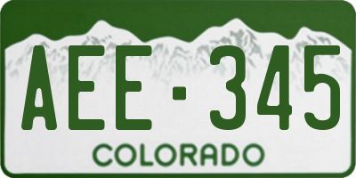 CO license plate AEE345