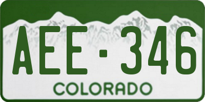 CO license plate AEE346
