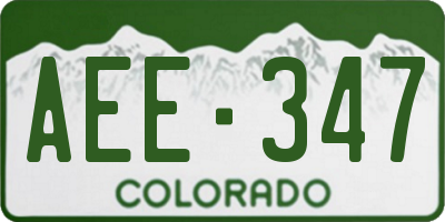 CO license plate AEE347