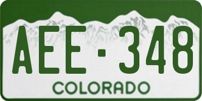 CO license plate AEE348
