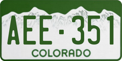 CO license plate AEE351