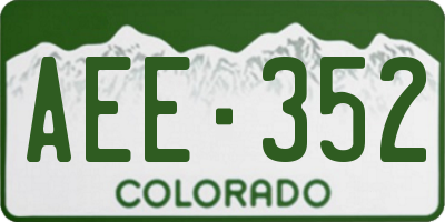 CO license plate AEE352