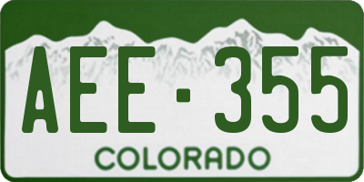 CO license plate AEE355