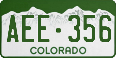 CO license plate AEE356
