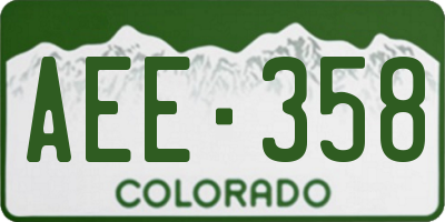 CO license plate AEE358