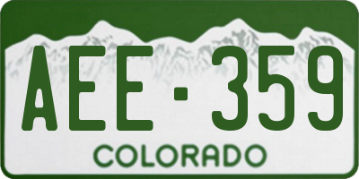 CO license plate AEE359