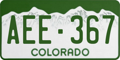 CO license plate AEE367