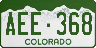 CO license plate AEE368