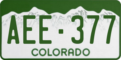 CO license plate AEE377