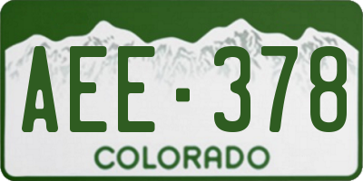 CO license plate AEE378