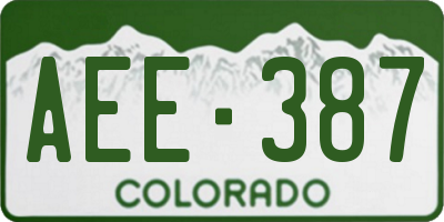 CO license plate AEE387