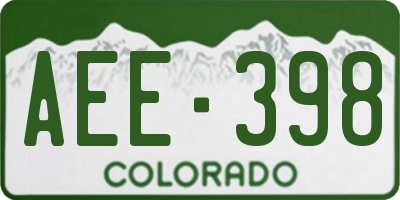 CO license plate AEE398