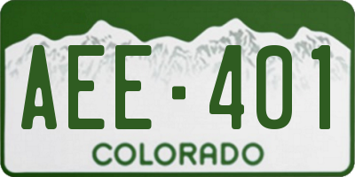 CO license plate AEE401