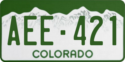 CO license plate AEE421