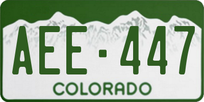 CO license plate AEE447
