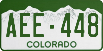 CO license plate AEE448
