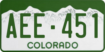 CO license plate AEE451