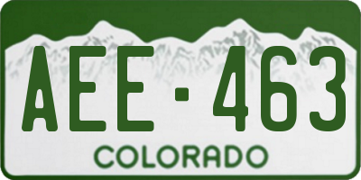 CO license plate AEE463