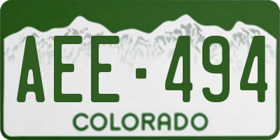 CO license plate AEE494