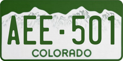 CO license plate AEE501